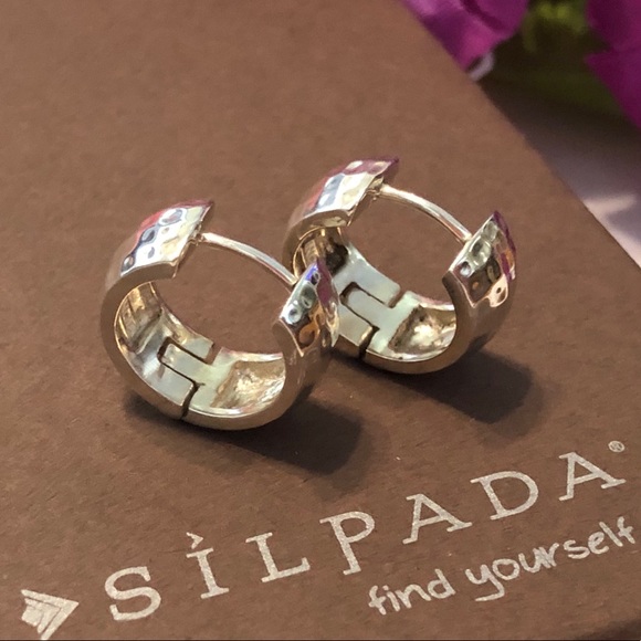 Silpada Sterling Silver Huggie Hoop Earrings P1636 - Picture 3 of 16
